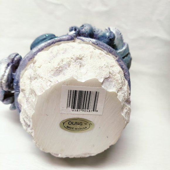 Young’s Snowman resin figurine, with Teddy Bear, Blue, #90487, original box - Picture 6 of 10